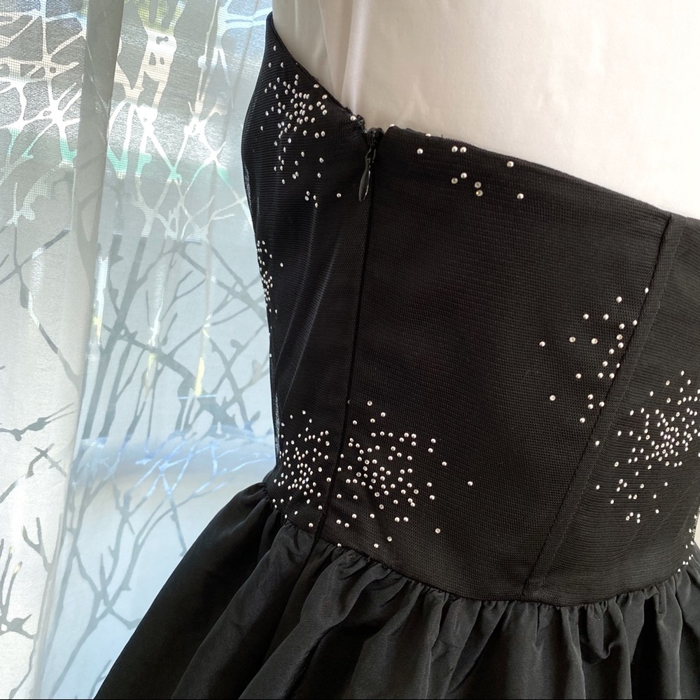 RAMY brook Liana black silver sparkle strapless corset bubble hem mini dress - Picture 8 of 14